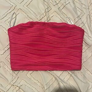 SHEIN Hot Pink Solid Crop Tube Top